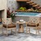 Set of 2 Outdoor Indoor Chair Cushions with Thick Cotton Filling and Reversible Design